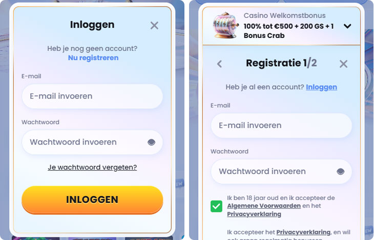 CasinoLab Inloggen en Registratie