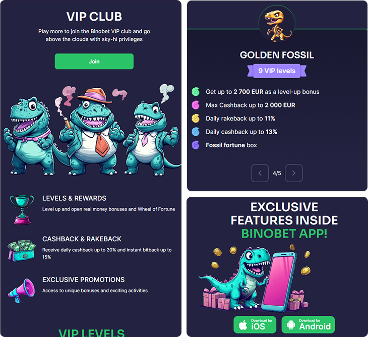 Binobet Casino functies