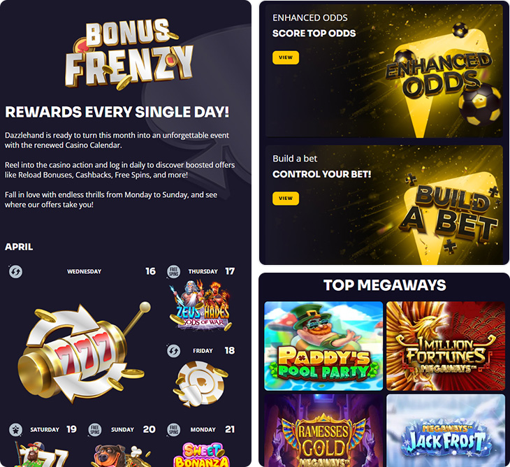 Dazzlehand Casino functies