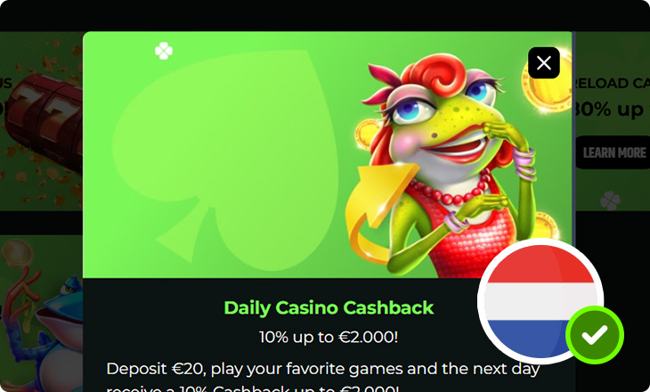 Froggybet Casino cashback bonus