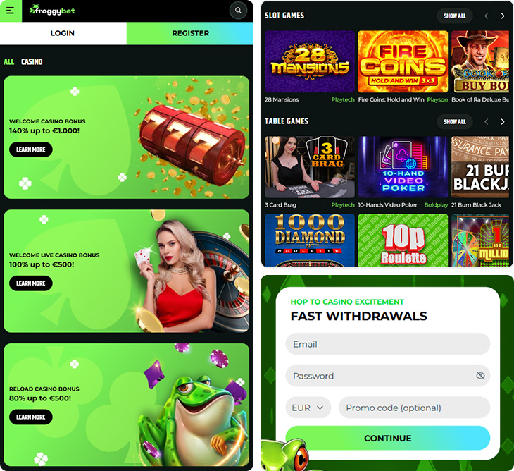 Froggybet Casino functies