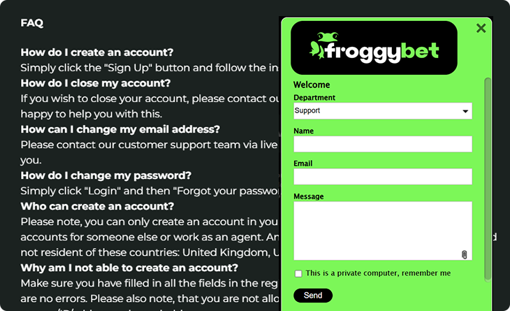 Froggybet Casino klantenservice