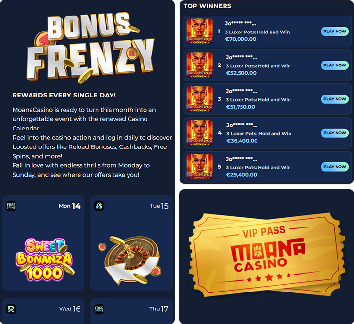 Moana Casino functies