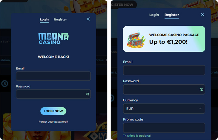 Moana Casino inloggen en registratie