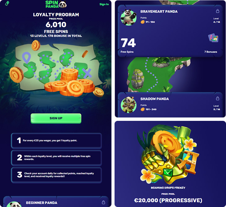 SpinPanda Casino functies