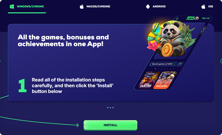 SpinPanda Casino mobiele app