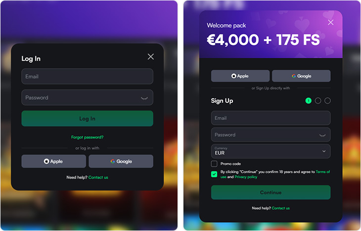 TrueLuck Casino inloggen en registratie