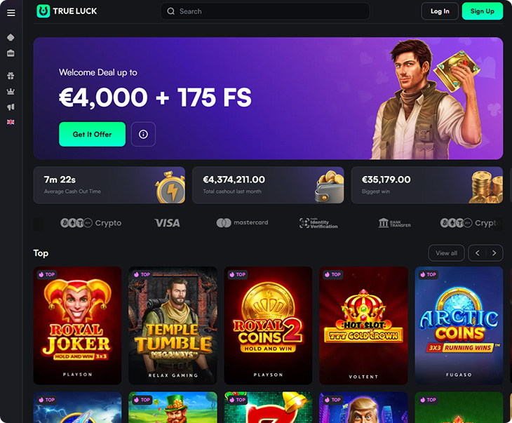 TrueLuck Casino ontwerp