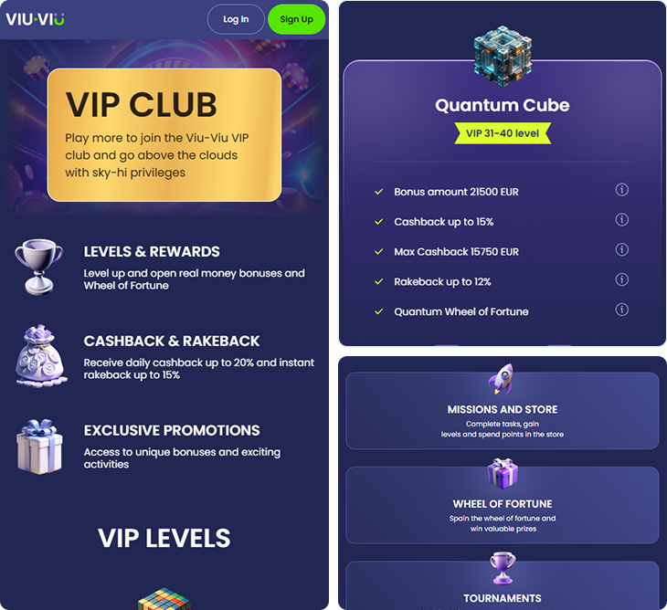 ViuViu Casino functies