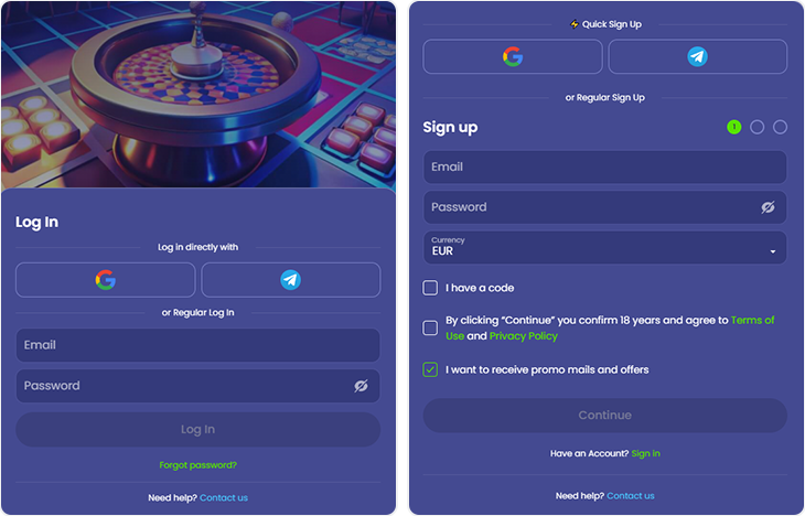 ViuViu Casino inloggen en registratie