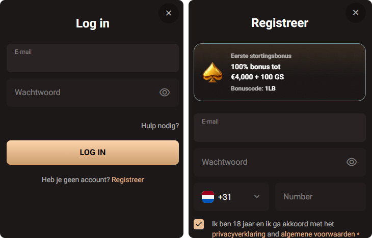 LegionBet Casino Inloggen en Registratie