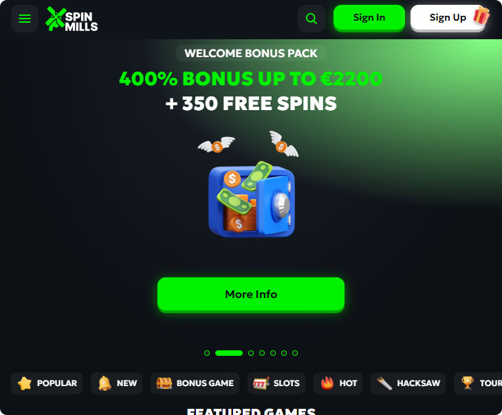 SpinMills Casino Ontwerp
