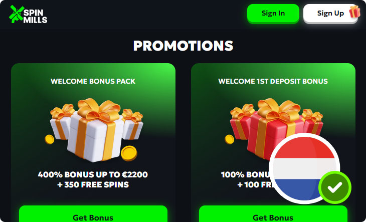 SpinMills Casino Promoties