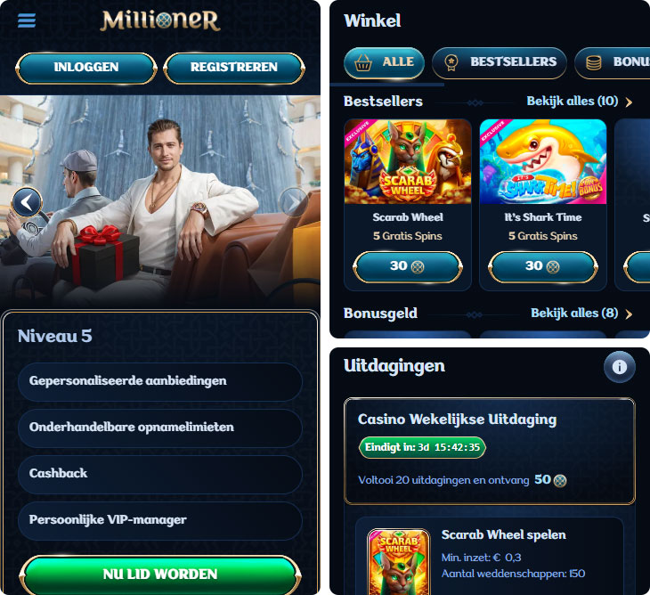 Millioner Casino Functies