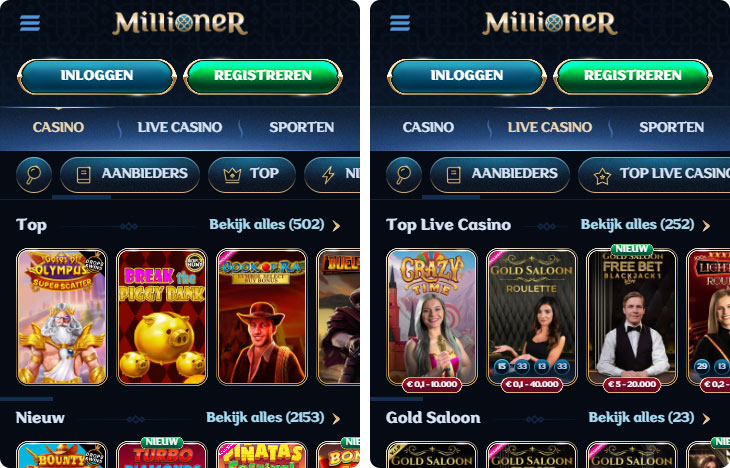 Millioner Casino Gokkasten