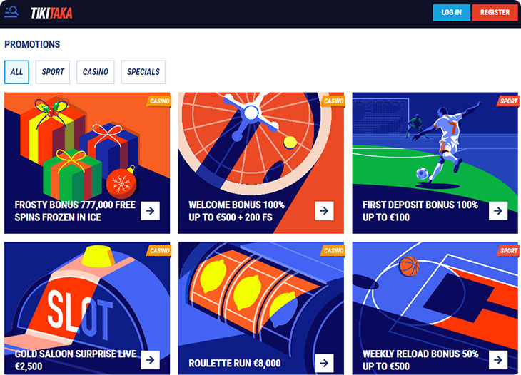 TikiTaka Casino Promoties