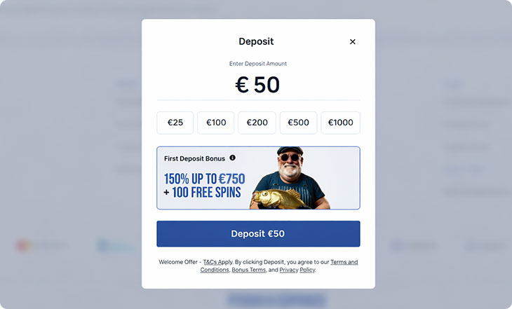 Fish & Spins Casino Stortingsmethoden