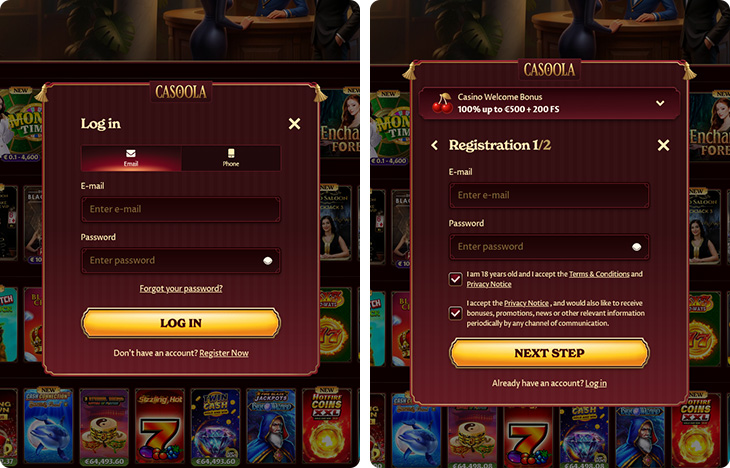 Casoola Casino Inloggen en Registreren